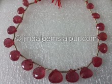 Ruby Faceted Heart Gemstone Beads